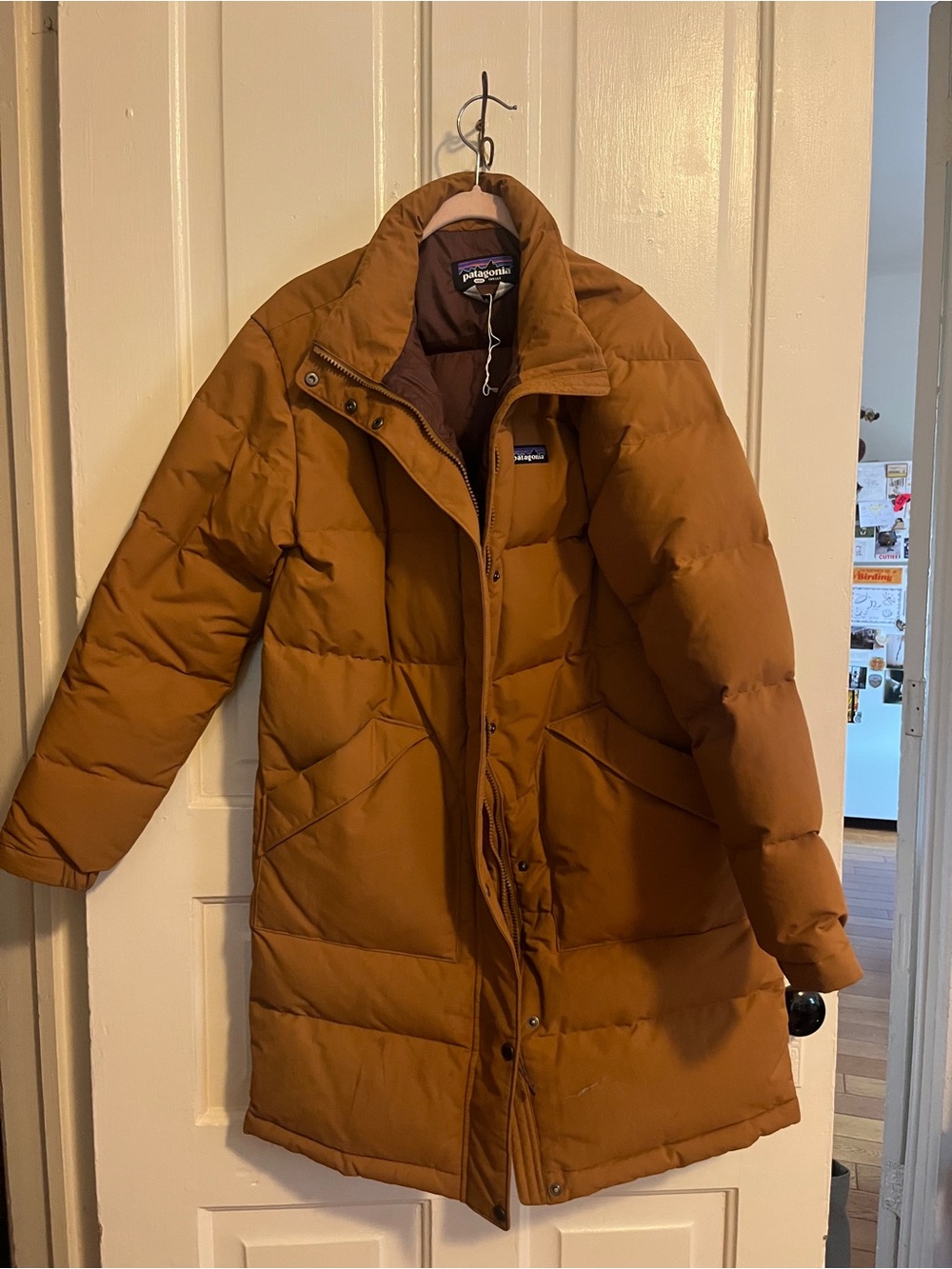 Patagonia Women's Long Down Puffer Coat - Rust Brown